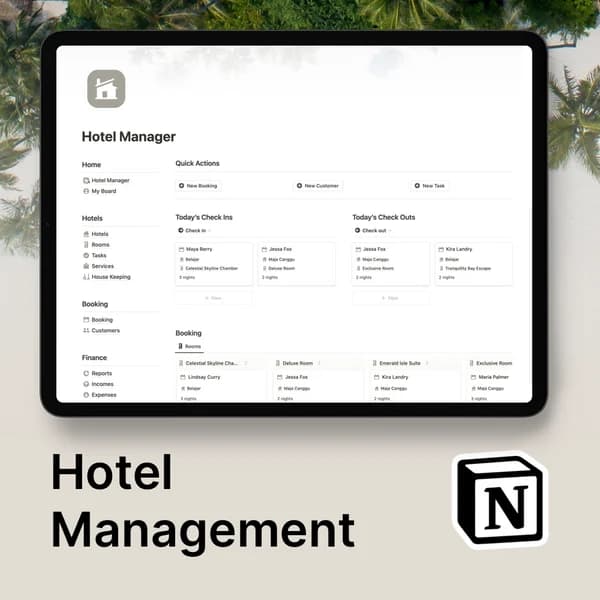 Hotel Management Notion Template