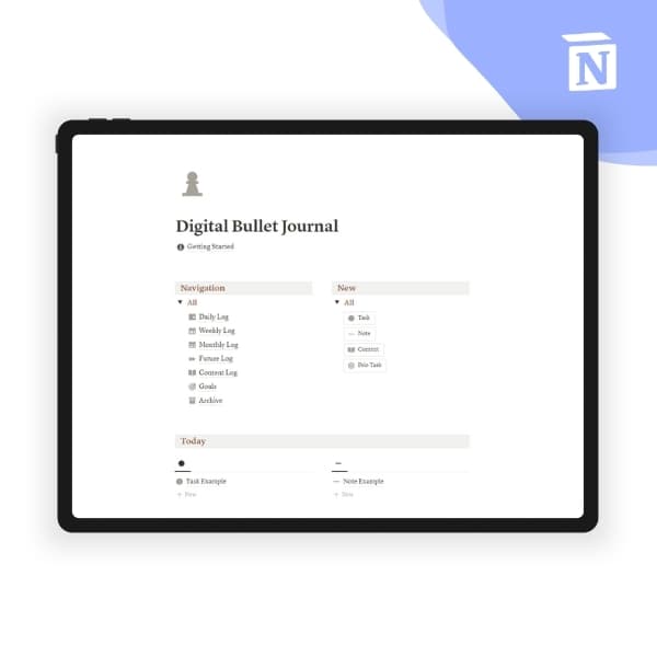 Notion Digital Bullet Journal