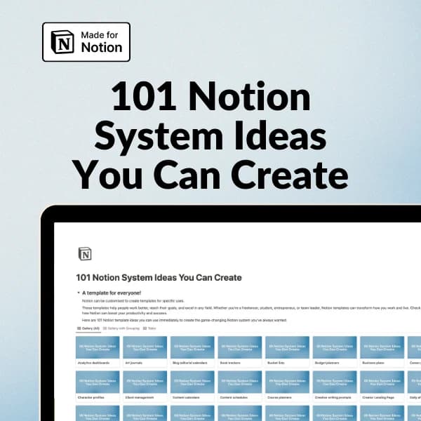 101 Notion System Ideas You Can Create