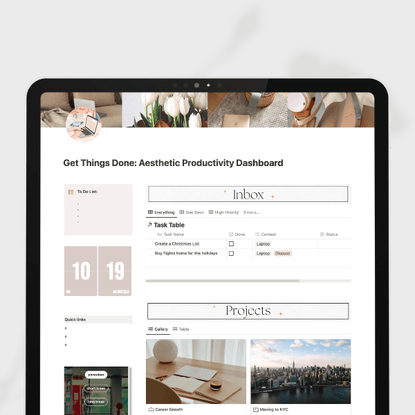Get Things Done: Aesthetic Productivity Dashboard 💻