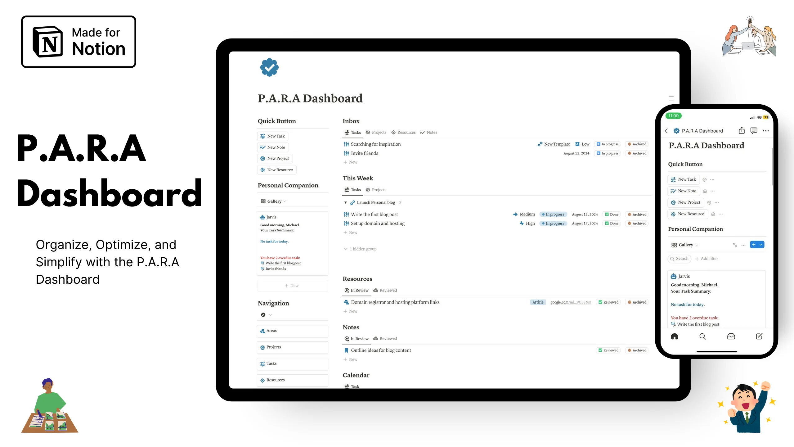 PARA Dashboard Notion template - image 1
