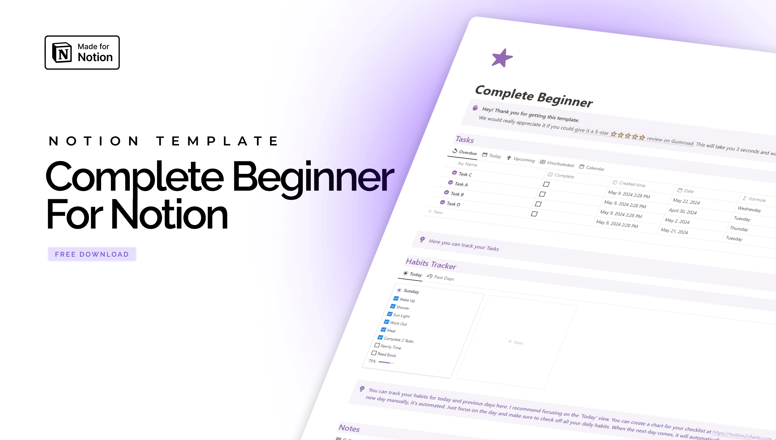 Notion For Complete Beginner Template - image 1