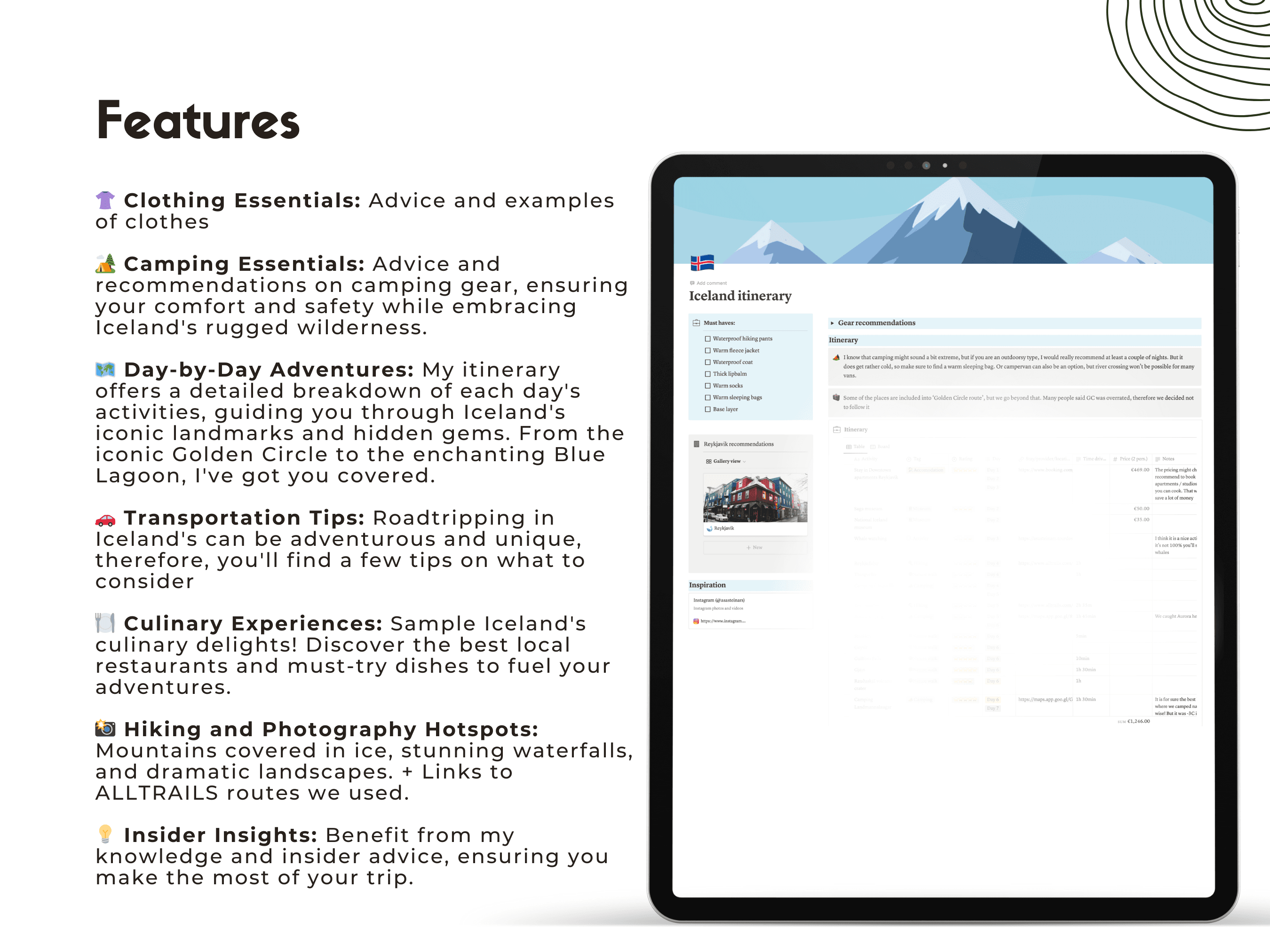 10 Days Iceland Itinerary Notion template - image 3