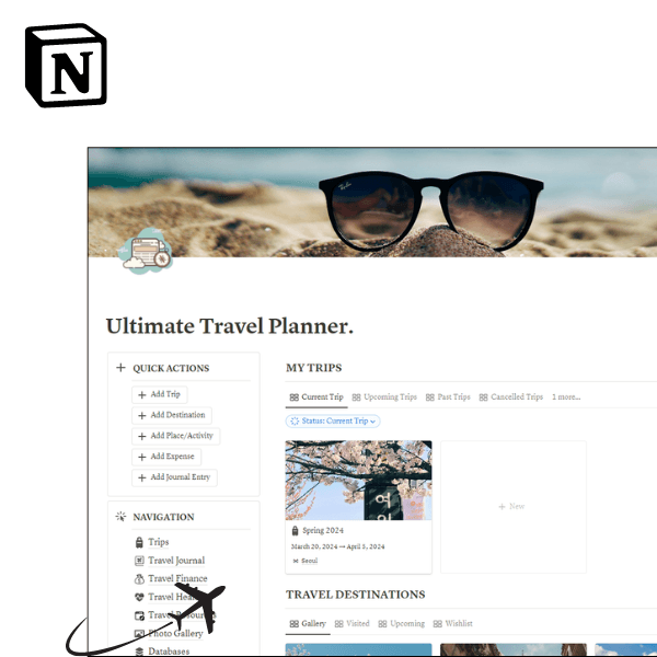 Notion Ultimate Travel Planner Template