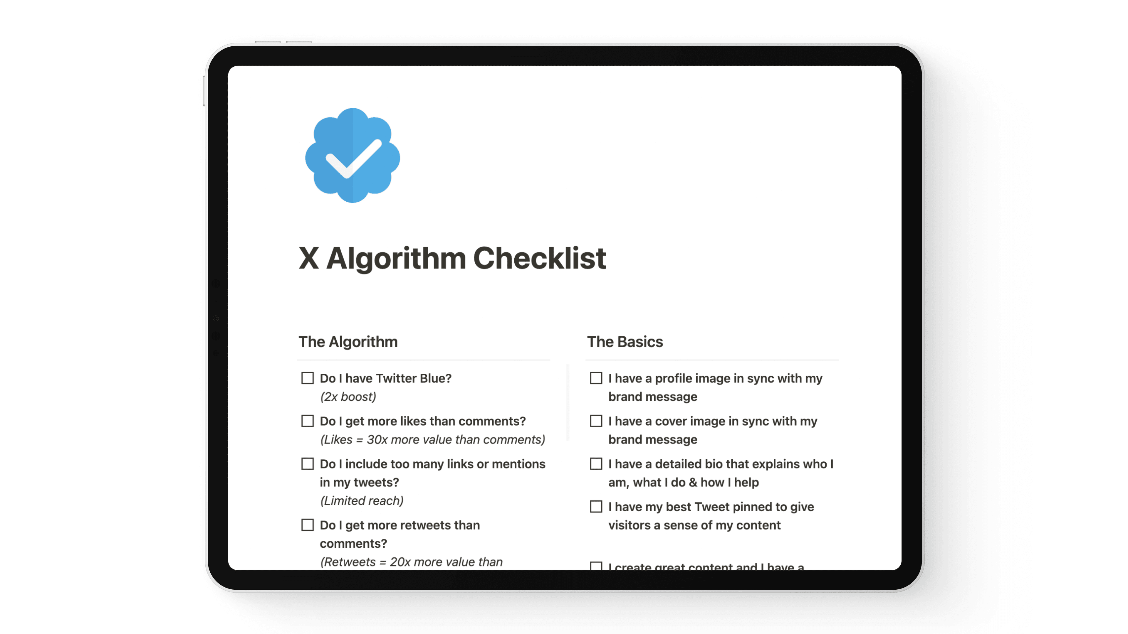 Twitter Algorithm Checklist - image 1