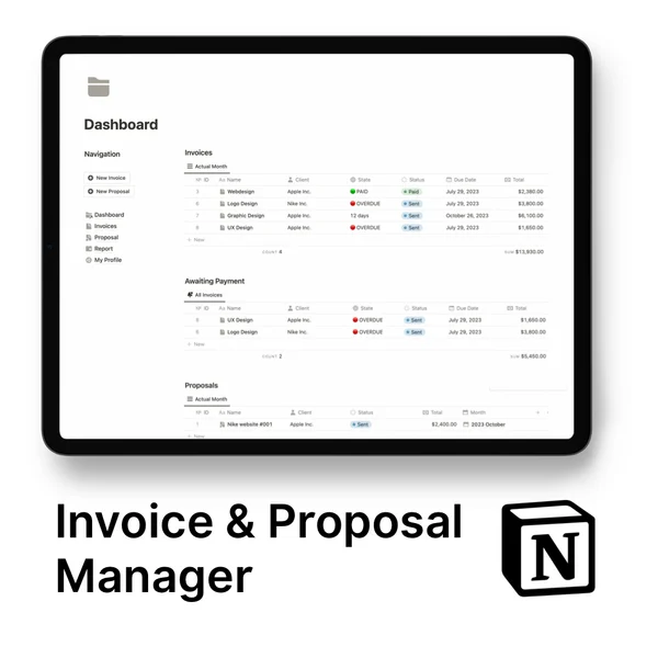 Notion Invoice and Proposal Manager for Free