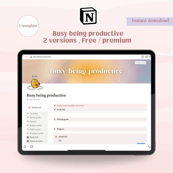Busy being productive planner| Free and ultimate premium