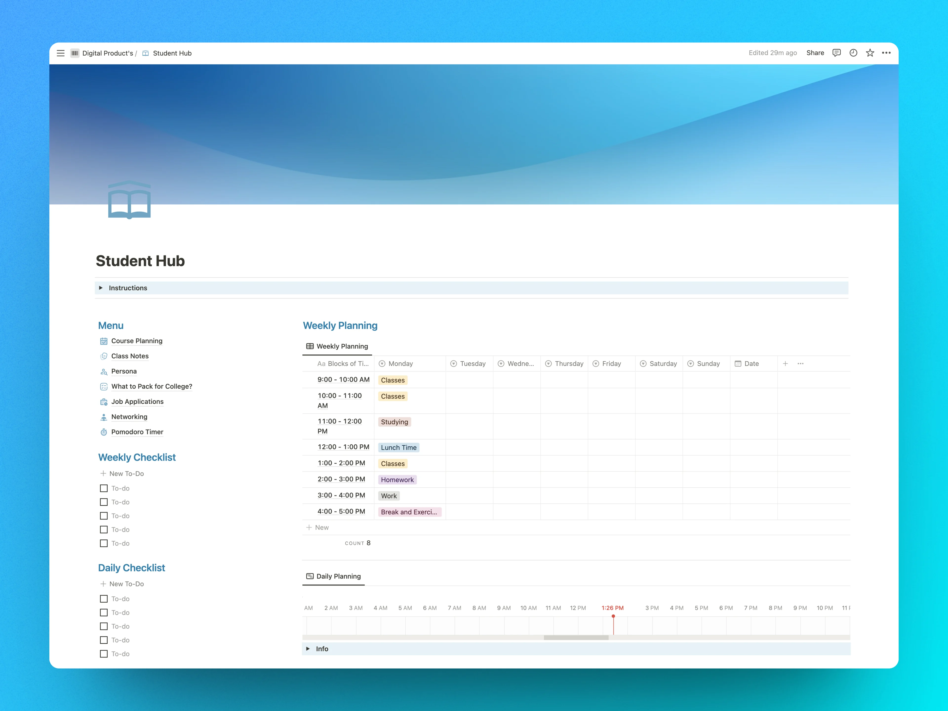 Student Hub: Your Comprehensive Notion Template for Academic Success - image 1