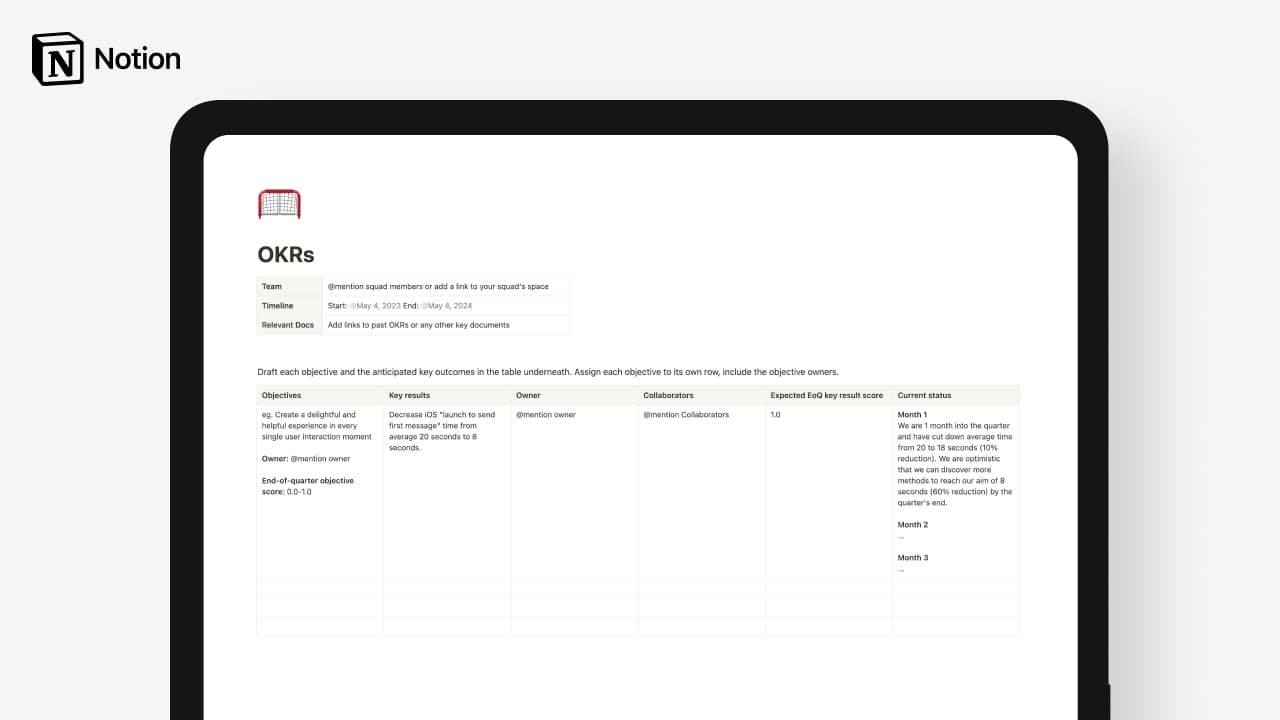 Objectives and Key Results (OKRs) Template - image 1