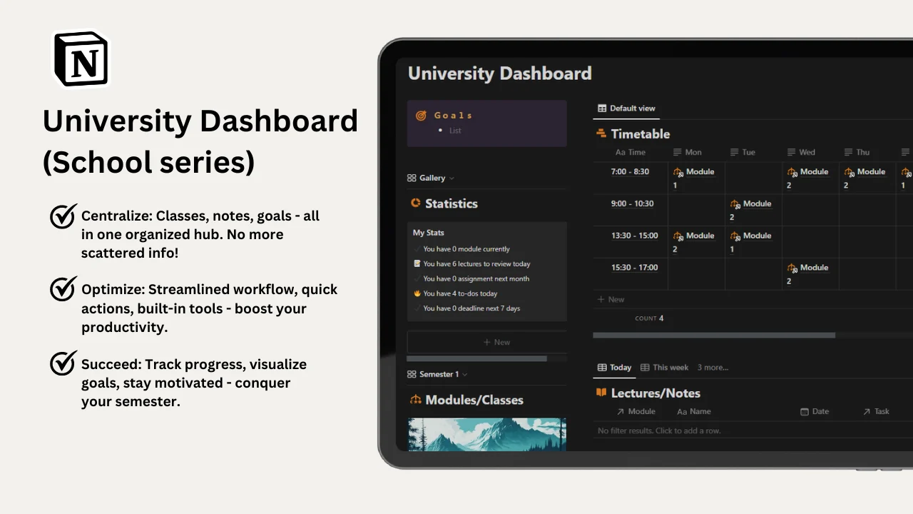 University Dashboard: Assignment tracker & Study tracker - image 2