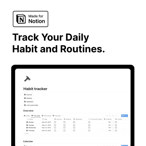 Habit Tracker with notion