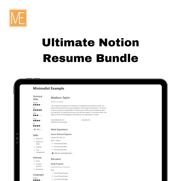 Ultimate Notion Resume Bundle