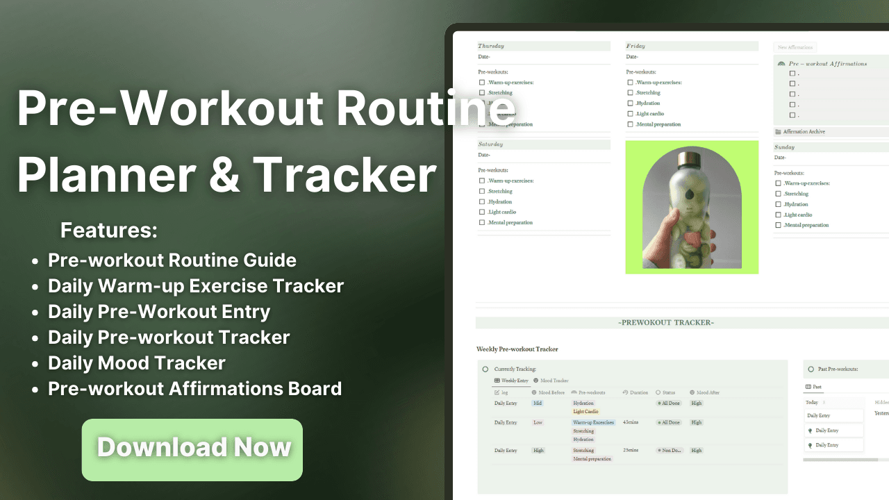 Pre-workout Routine Planner and Tracker - image 3