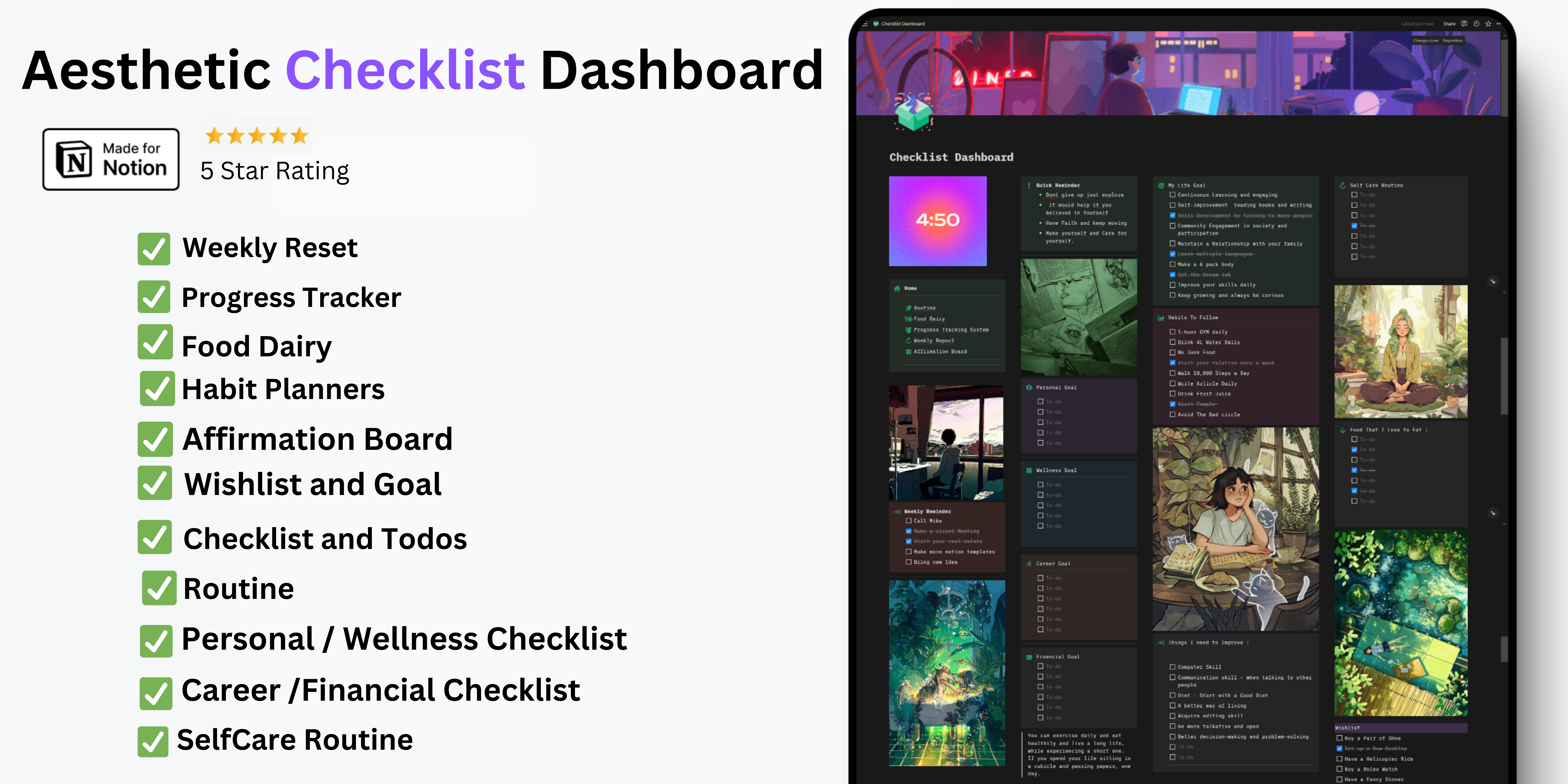 Checklist Dashboard | To Improve Your Life - image 1
