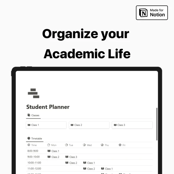 Student Planner Notion Template