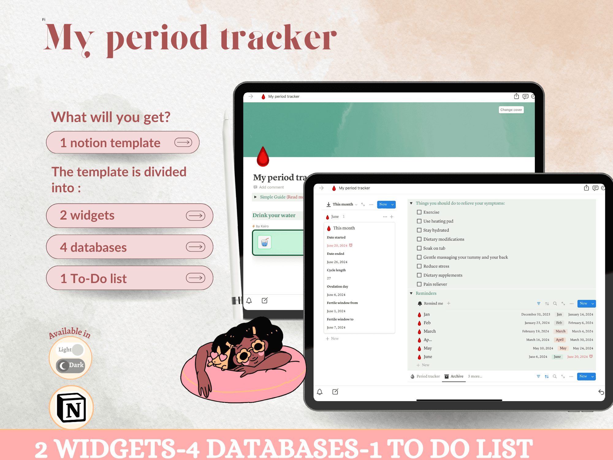 My period tracker notion template - image 5