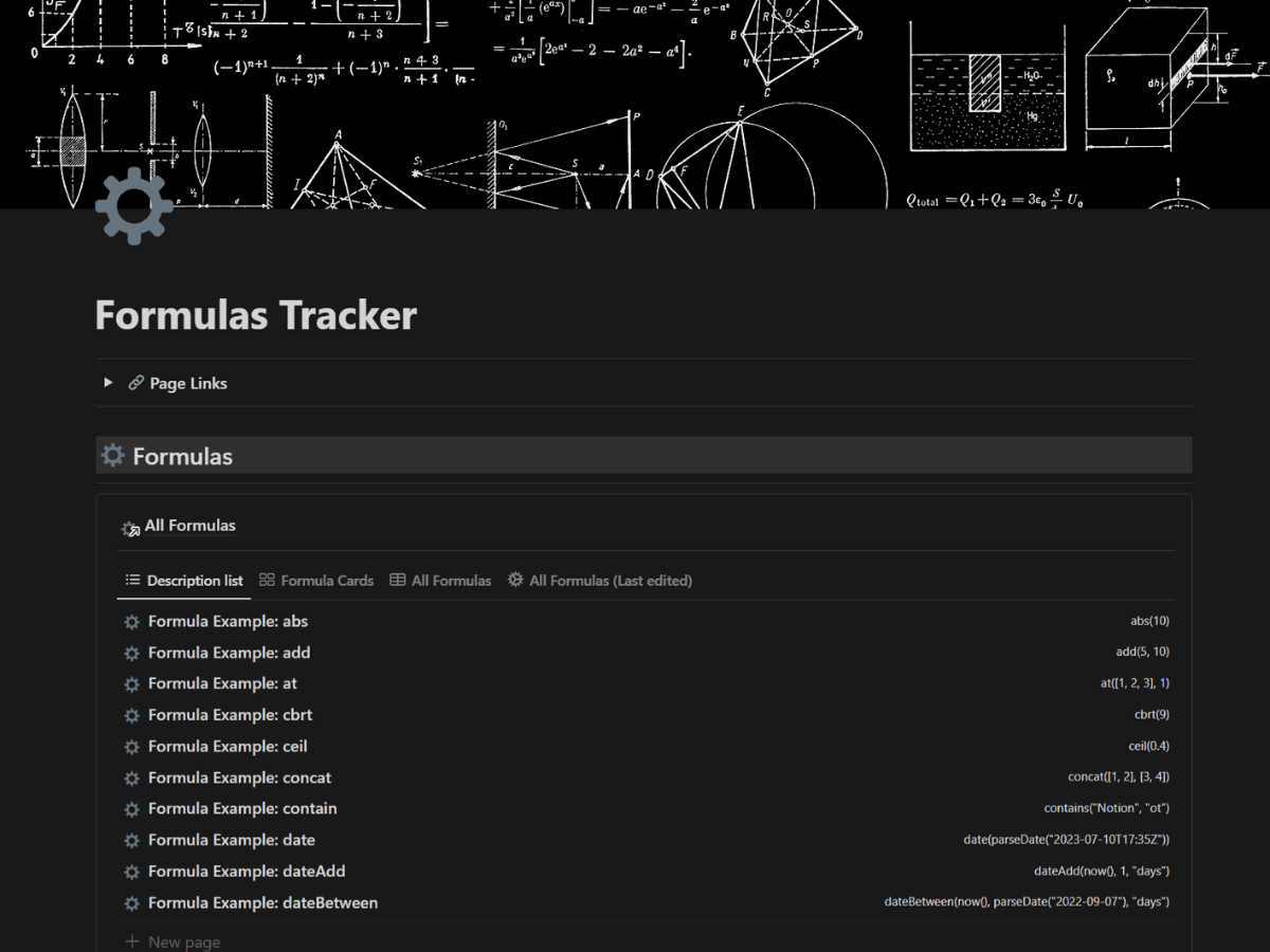 ⚙ Notion Formula Tracker