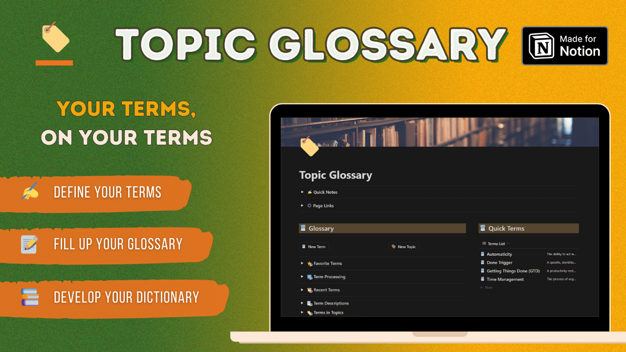🔖 Topic Glossary: Supercharge Your Definitions