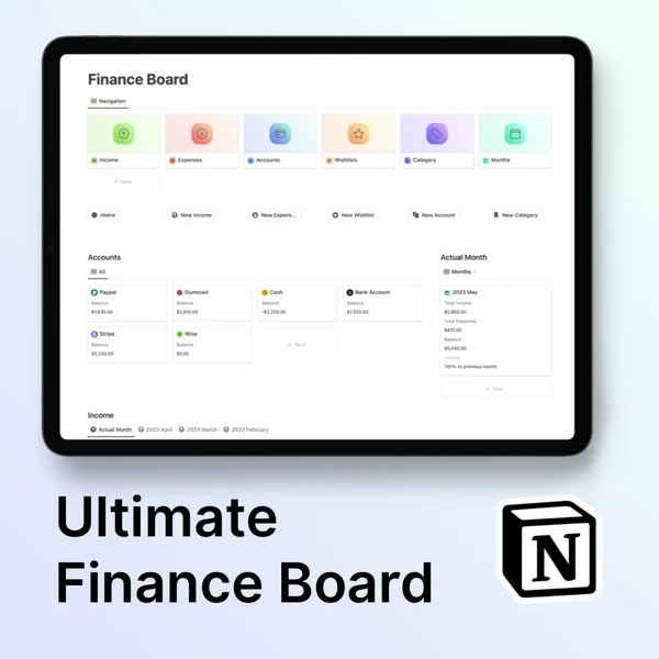 Ultimate Finance Tracker Notion Template