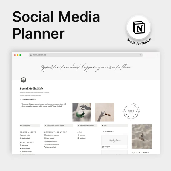 Social Media Planner with Notion