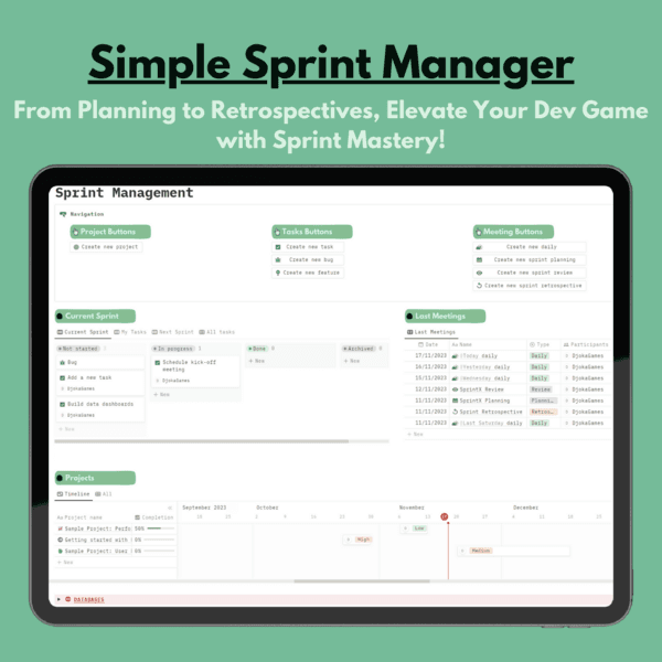 Simple Sprint Manager