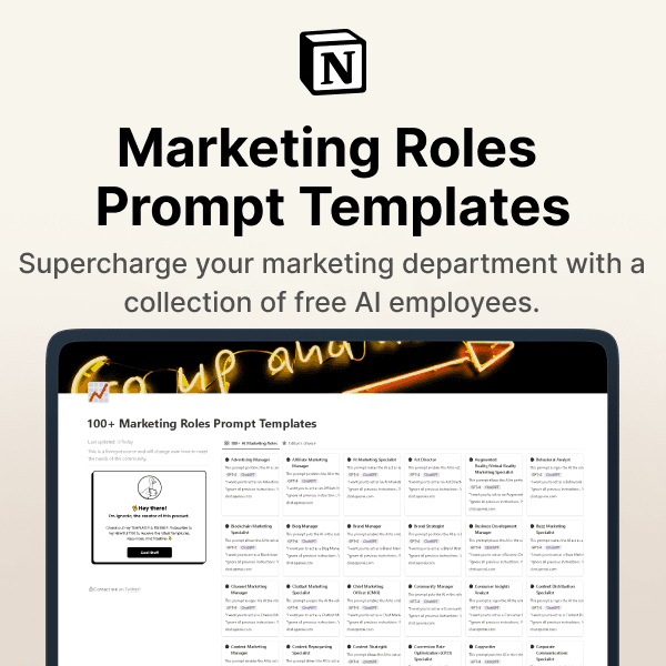 100+ Marketing Roles Prompt Templates