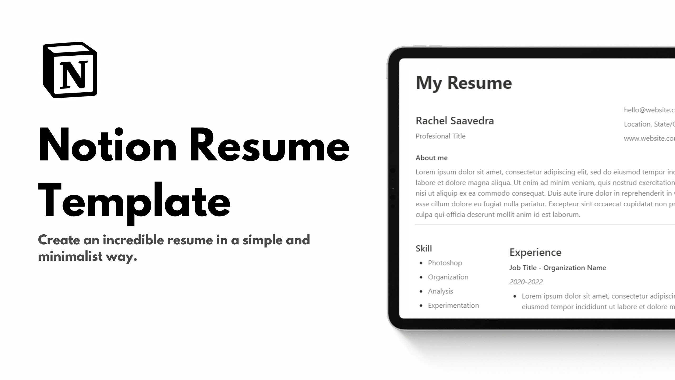 Resume a Notion Template - image 1
