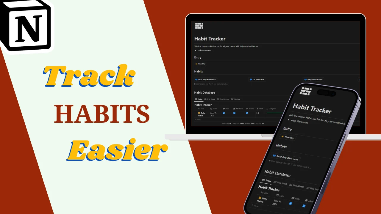 Simple Habit Tracker Notion template - image 1