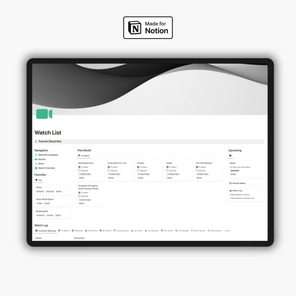 Watch List Notion Template