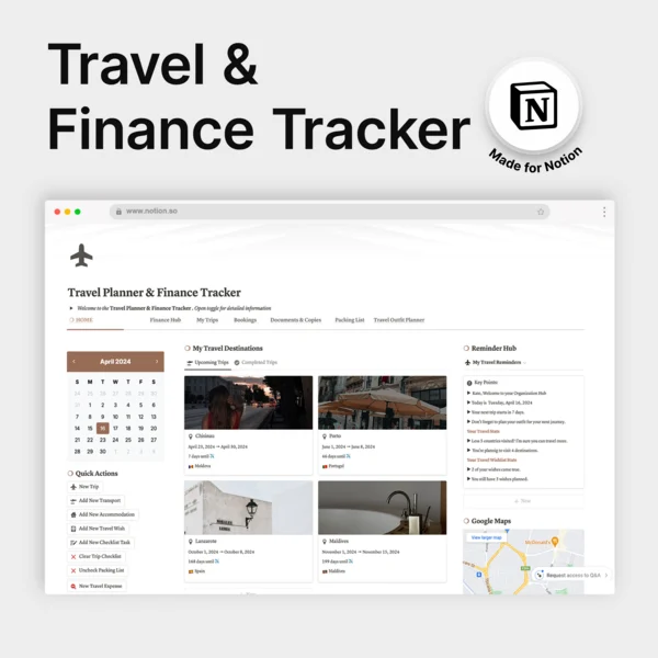 Notion Template Travel & Finance Planner