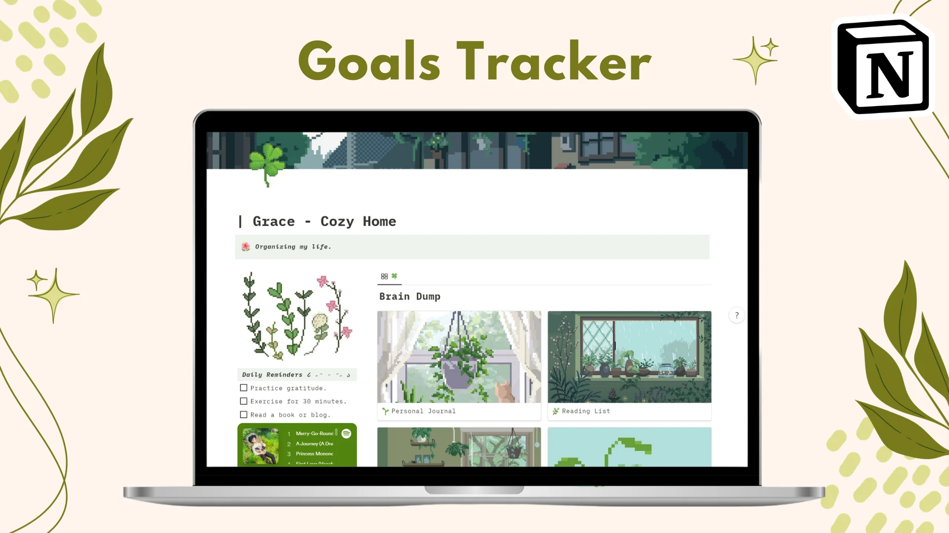 Goals Tracker with notion template - image 1