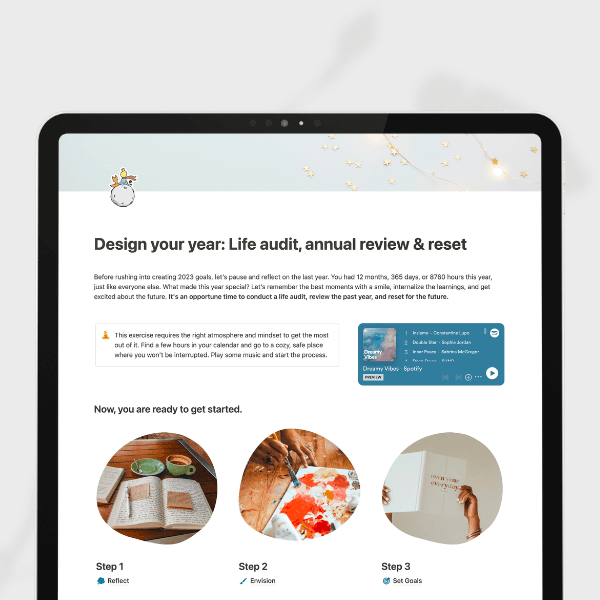 Design your year: Life audit, annual review & reset ✨