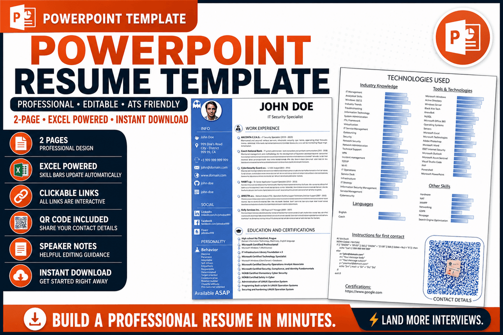 Interactive IT Resume Template - image 1