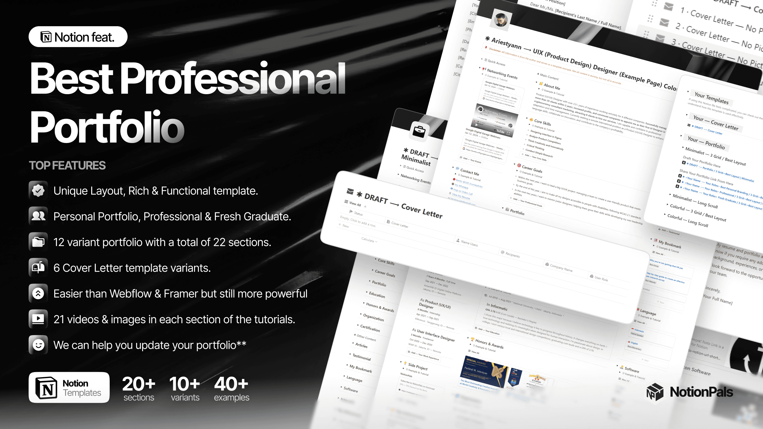 Notion feat Best Professional Portfolio