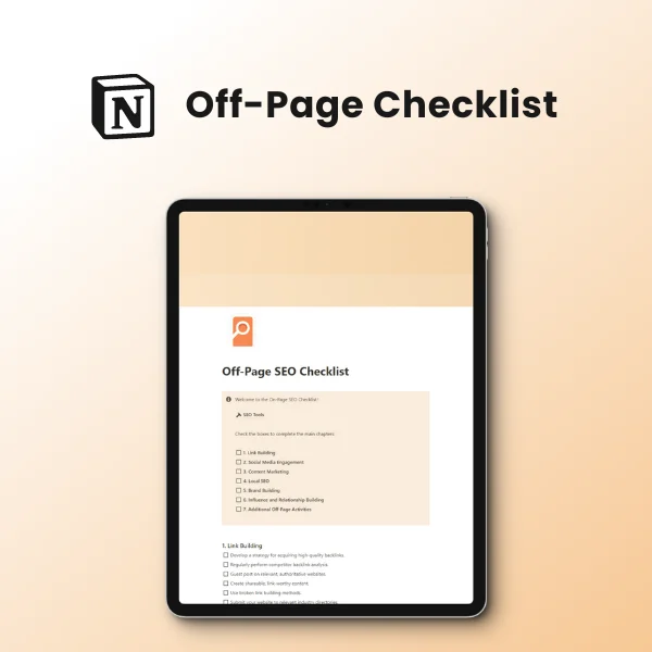 Off-Page SEO Checklist: Notion Template for SEO