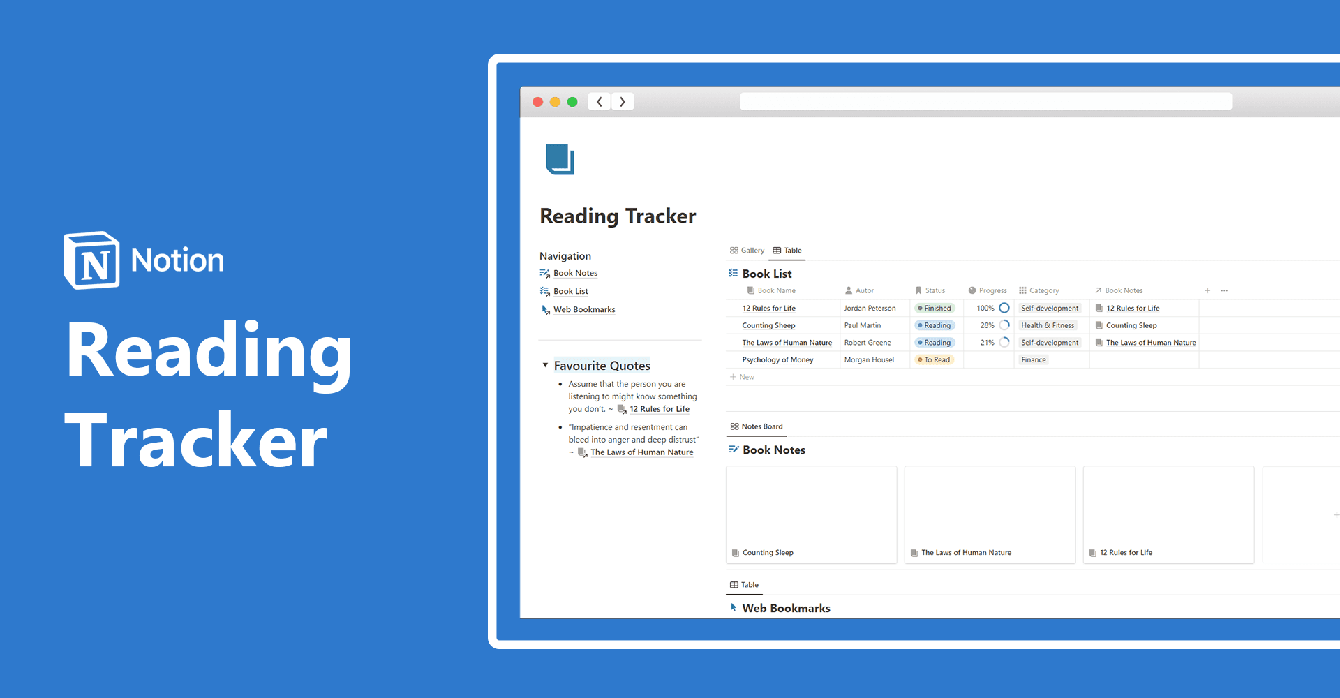 Reading Tracker - Notion Template - image 1