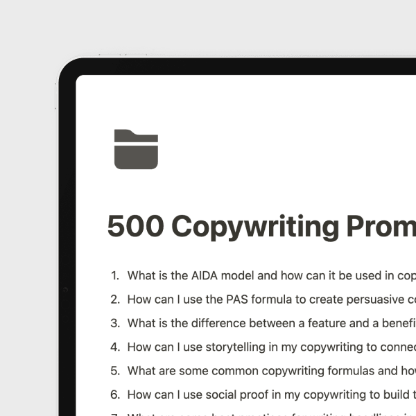 500 ChatGPT prompts to make you a top 1% copywriter