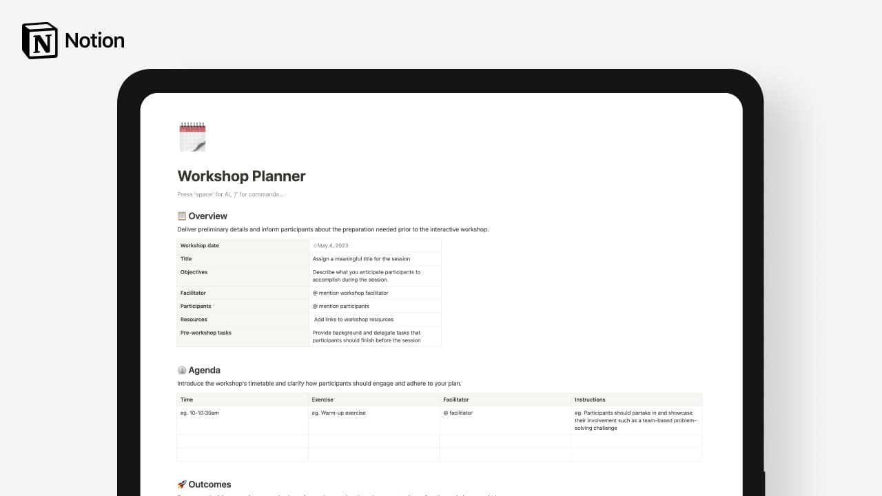 Workshop Planner Template - image 1