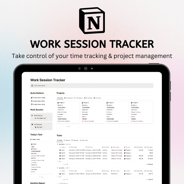 Notion Work Session Tracker