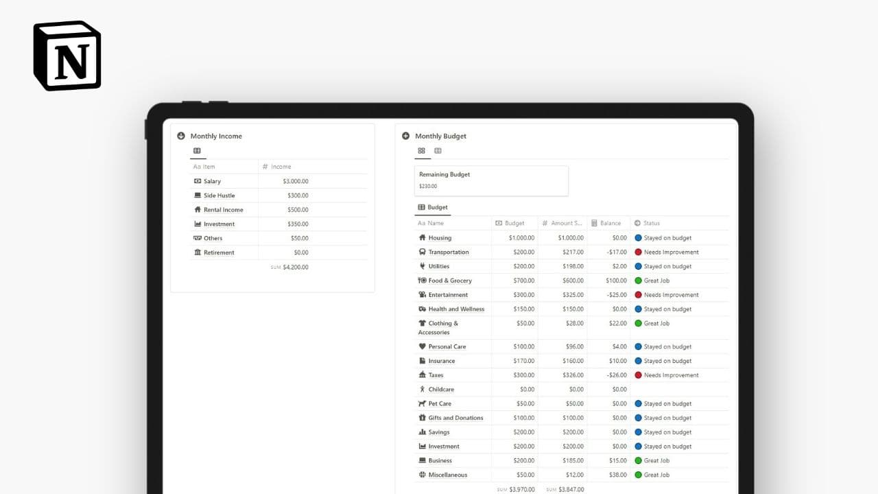 Notion Budget Tracker - image 1