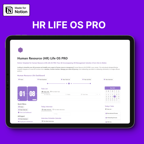 Notion Template for HR Professionals : Streamline Your Workflow