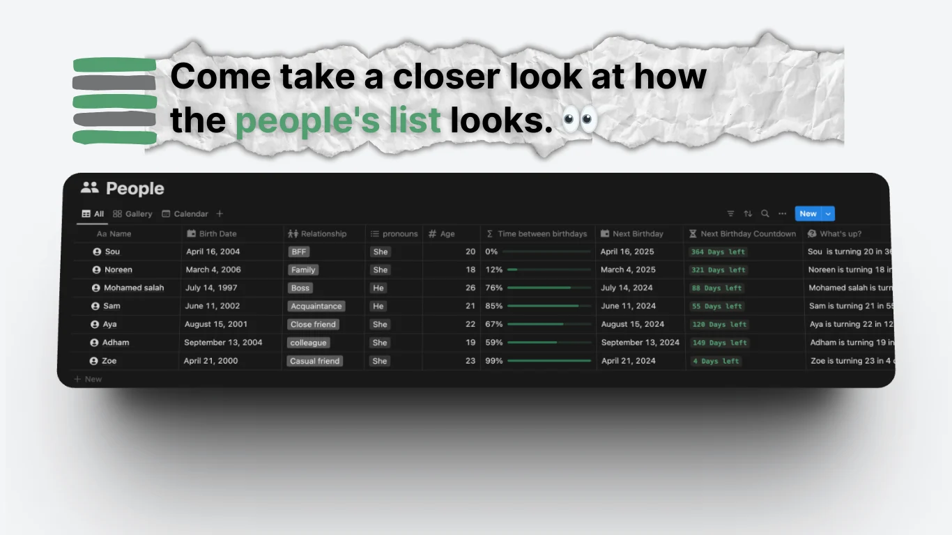 Notion Birthday Tracker - image 3
