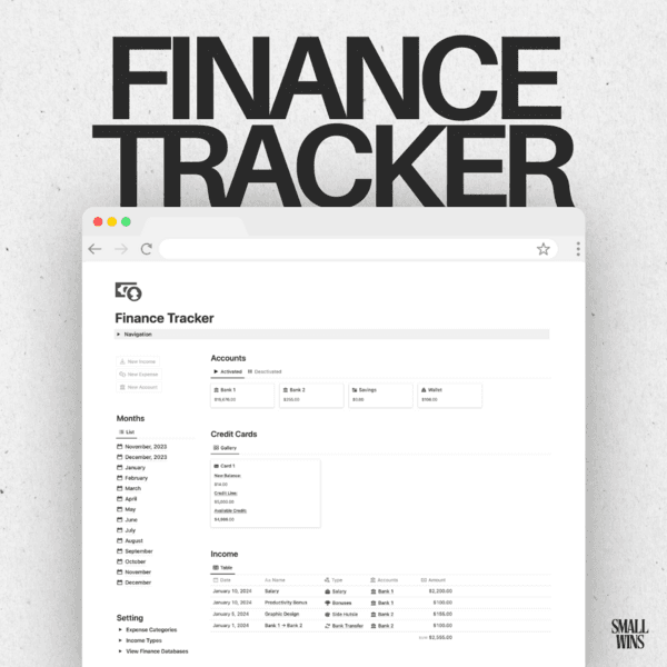 Finance Tracker - Notion Template