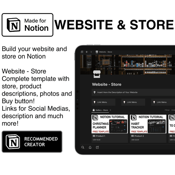 Notion Template - Website & Store
