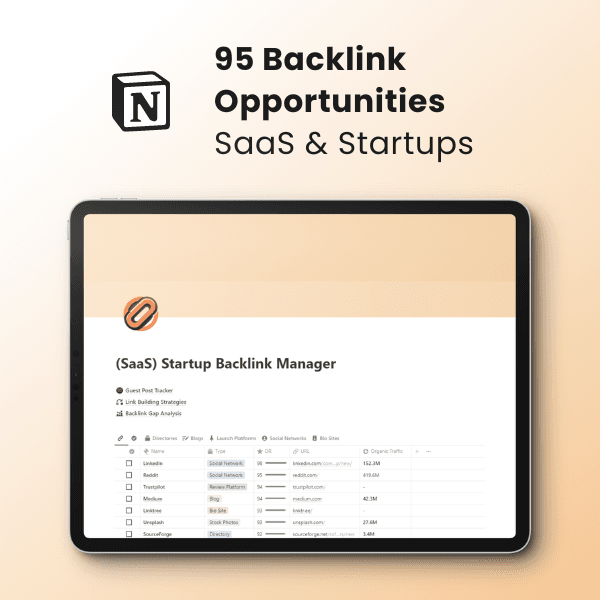 Backlink Manager - 100+ Opportunities For Startups Included