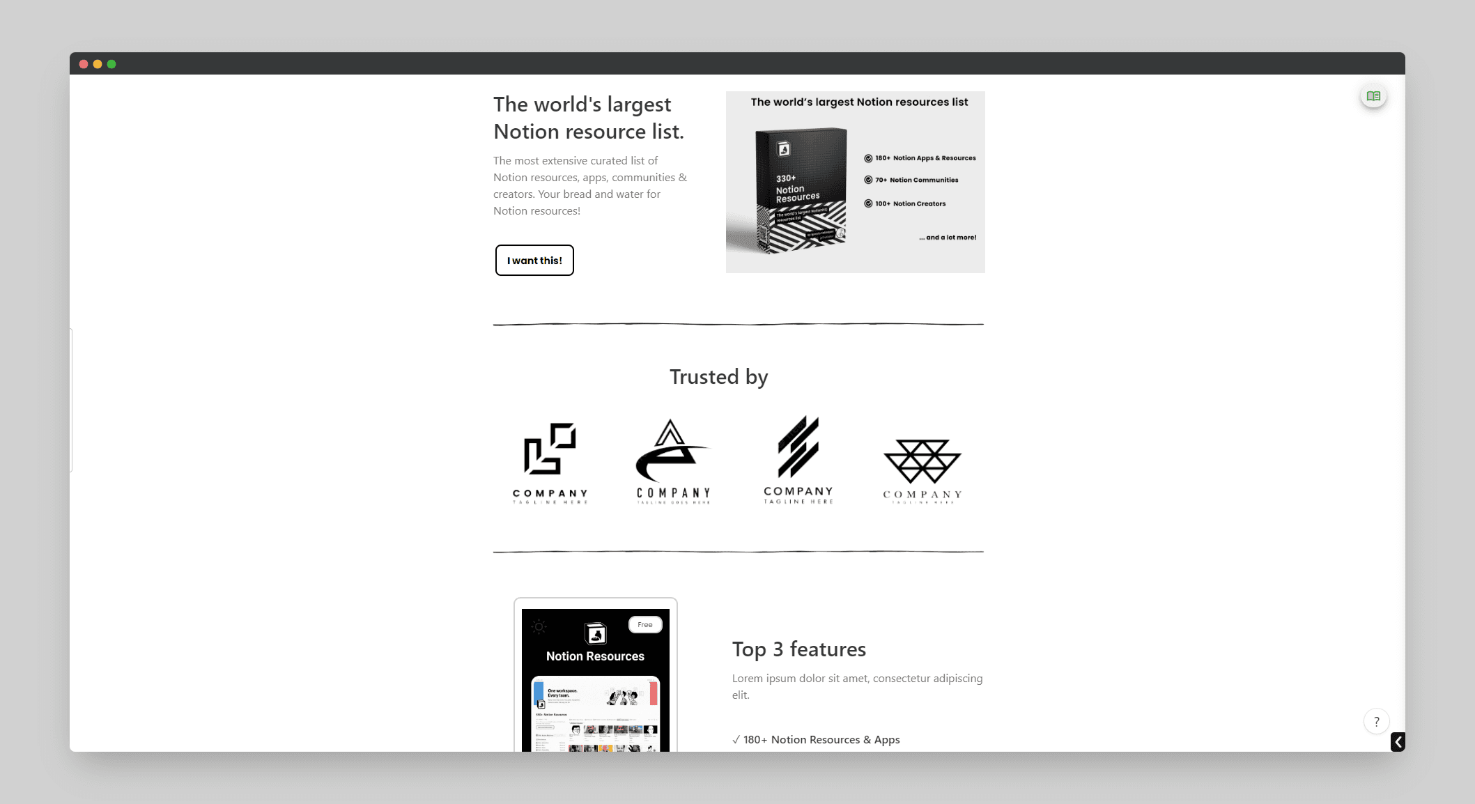 Product Landing Page Template in Notion - image 2