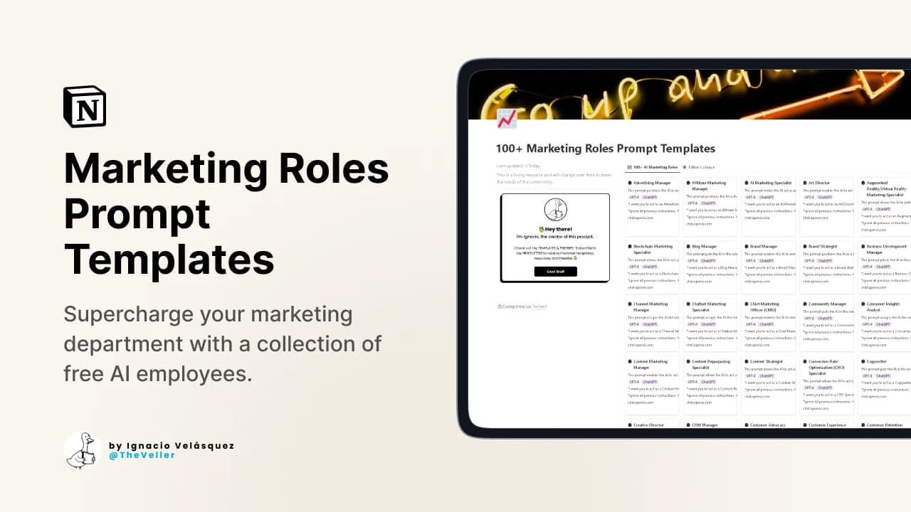100+ Marketing Roles Prompt Templates - image 1