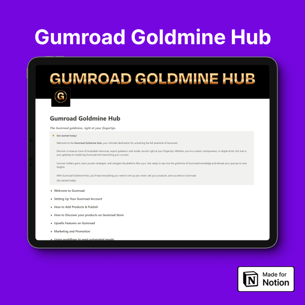 Gumroad Goldmine Hub