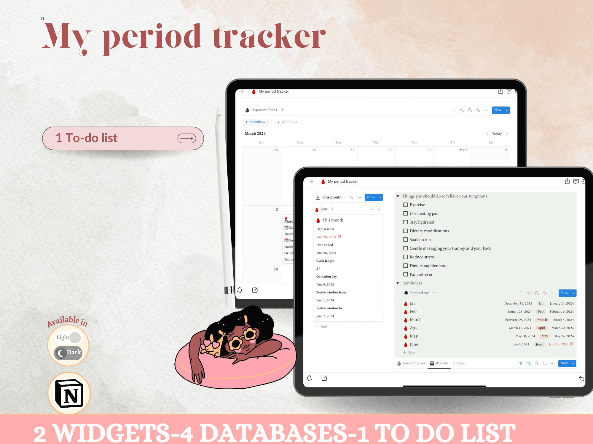 My period tracker notion template - image 8
