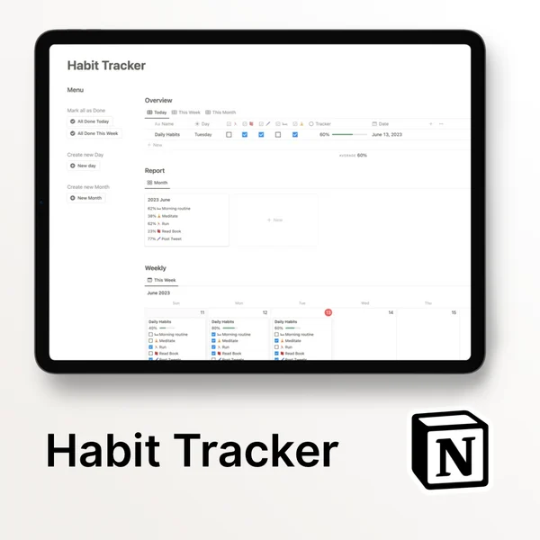 Notion Habit Tracker for Free